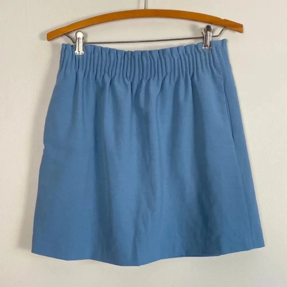J. Crew Mercantile Blue Paper Bag Waist Mini Skirt - Picture 1 of 8